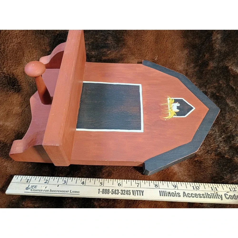 Handmade Tole Painted Farmhouse Barn Shelf Peg Hook Wall Decor Chicken Country‎